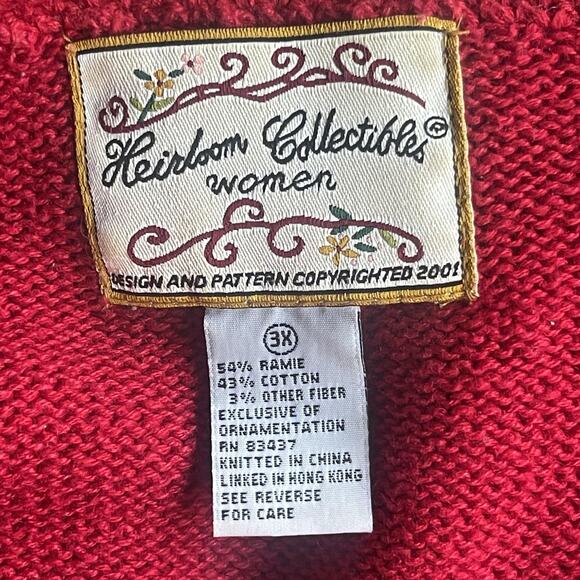 VINTAGE Heirloom Collectibles Sweater Womens 3X Red Christmas Tree Ugly 00s - Picture 7 of 10